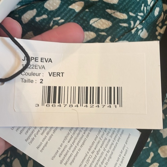 ba&sh Eva green mini skirt size M - Picture 4 of 4
